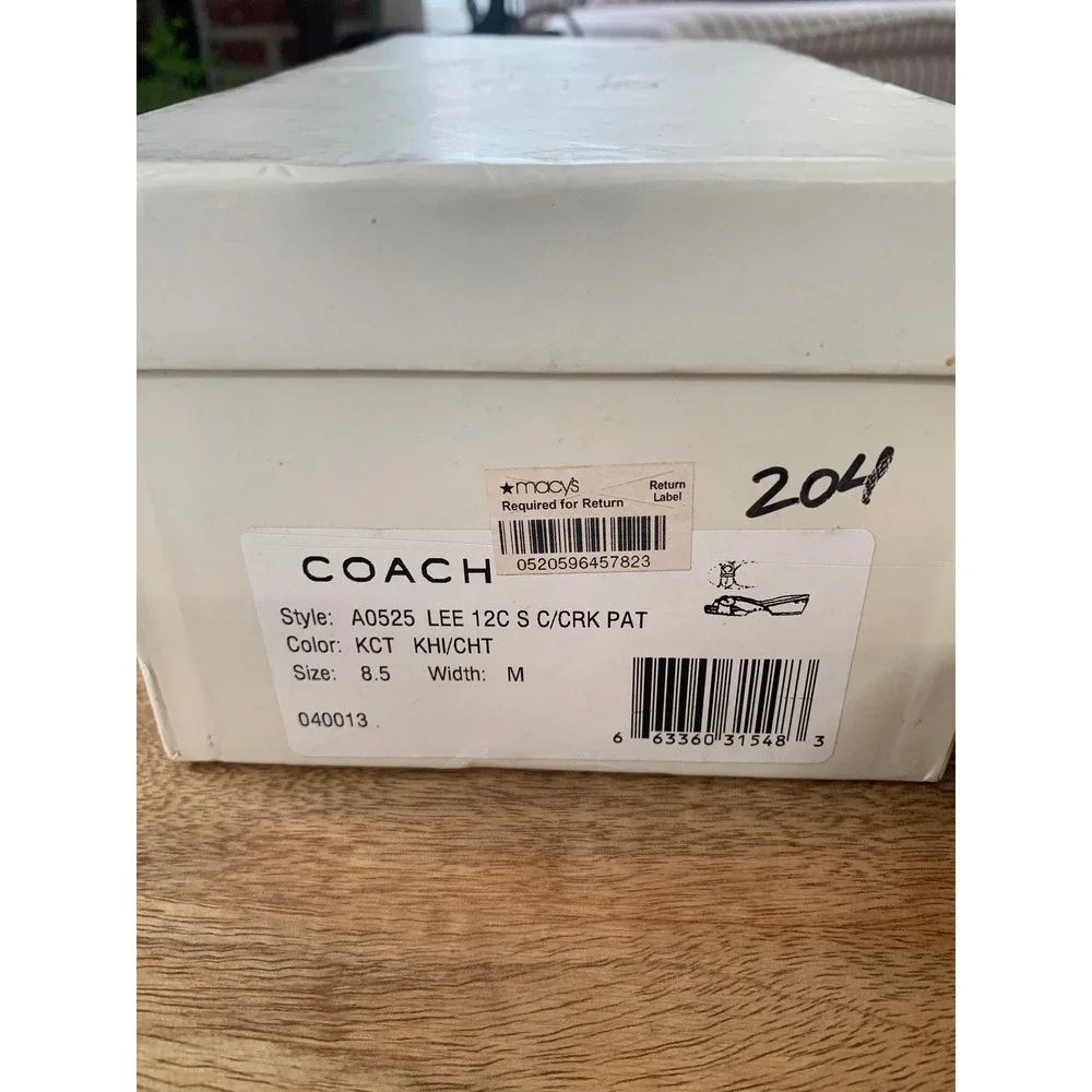 Vintage Coach Lee Sandal Signature Logo Cavas Wood Heel Patent Leather Women 8.5 - Picture 14 of 16